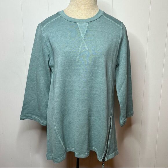 WRAP London Jersey Tunic Hemp Organic Cotton Sweatshirt Deep Ocean Green Size 6 - Picture 1 of 9
